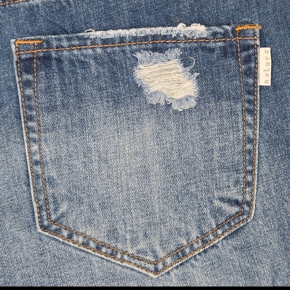 Nature Womens No More Wishing Dark Wash Distressed Denim Jean Shorts Medium - Picture 8 of 13